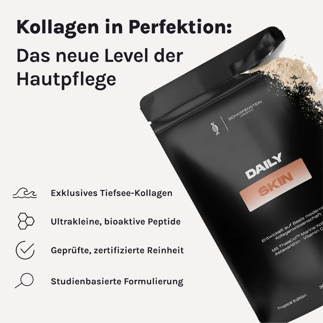 DAILY Skin – Produktgrafik zu Kollagenpeptiden und Inhaltsstoffen