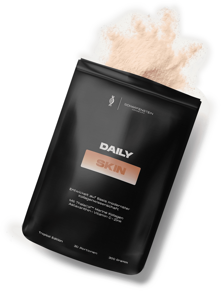 DAILY Skin Produktverpackung vor hellem Hintergrund